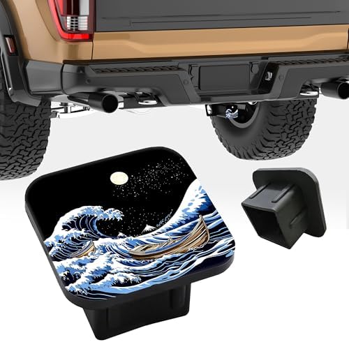 Japanese Wave Hitch Cover Fits for 2 Inch Hitch Small Wooden Boats Towing Hitch - Image 5