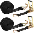 2 Pack 2 Inch Ratchet Straps Heavy Duty 20ft Tie Down Straps Ratchet by LISHINE