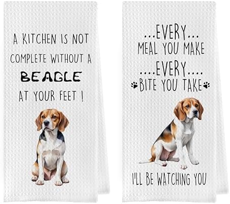 Funny Beagle Dish Towels Set by Geqtt