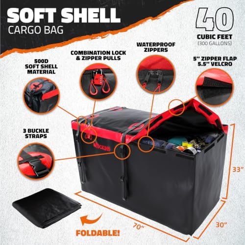 Mockins 70"x30"x6" XXL Folding Trailer Hitch Cargo Carrier w/ 500 Lbs. Cap - Image 5