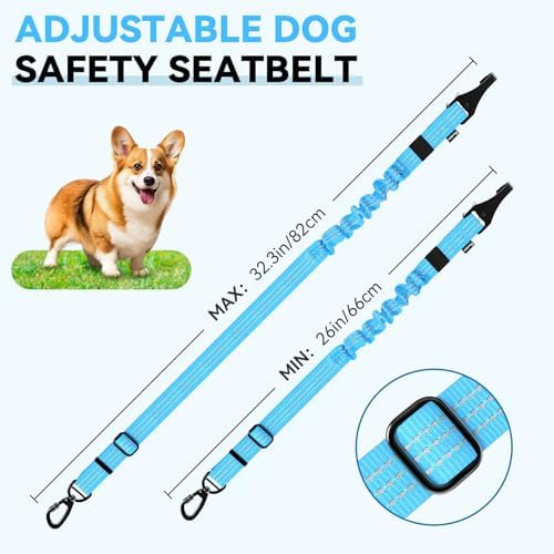 Pawaboo Dog Seatbelt for Car, 3-in-1 Dog Seat Belt Bungee, Shockproof Dogs - Image 6