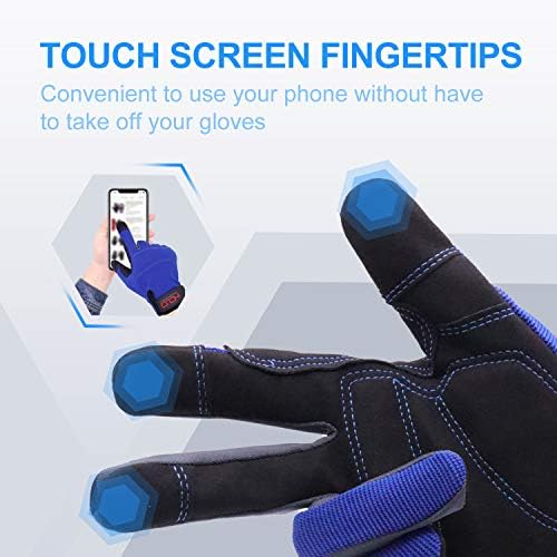 HANDLANDY Work Gloves for Men & Women, Utility Mechanic Working Gloves Touch - Image 3
