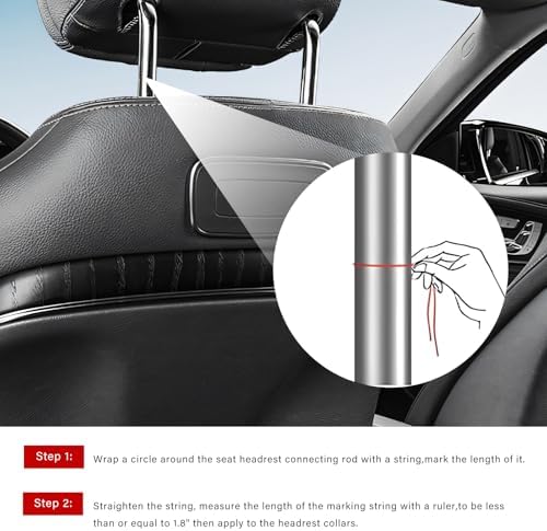 2 PCS Car Headrest Collars, Sparkling Rhinestones Auto Head Rest Collars Seat - Image 3