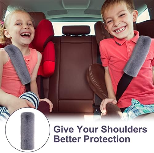 Boao 4 Pack Sheepskin Seat Belt Cover Shoulder Pad - Image 6