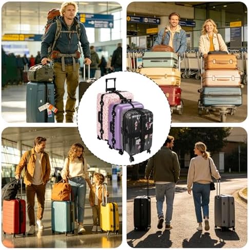 4 Pack Luggage Straps for Suitcases, Anti-Burst and Adjustable - Image 6