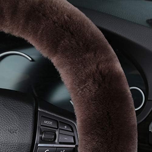 OGLAND Fuzzy Sheepskin Car Steering Wheel Cover - Image 5