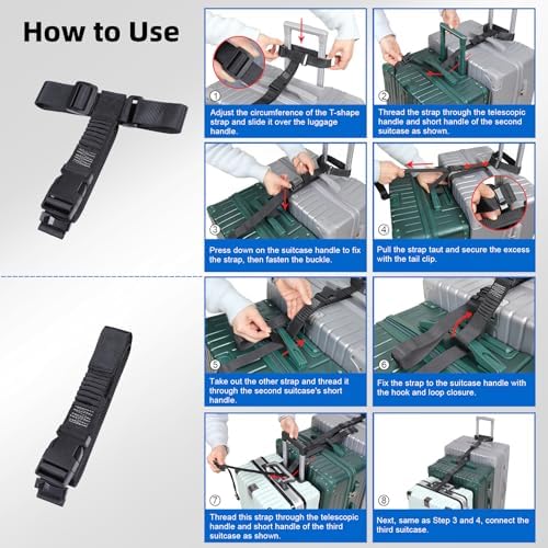Elastic Luggage Straps for 3 Suitcases Add A Bag Belt Pack - Image 5
