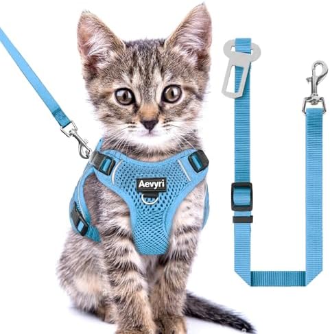 Cat Harness and Leash for Walking, The Upgrade Can be Adjusted in Four by Unknown