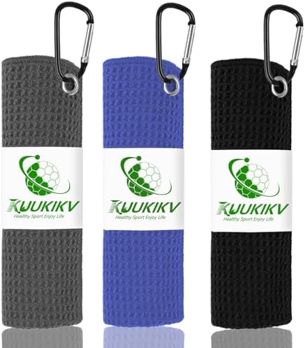 3 Pack 16" X 16" Golf Towels for Golf Bags by KuukikvDirect