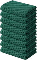 Kitinjoy 100% Cotton Waffle 8-Pack Kitchen Towels, Dark Green by Kitinjoy