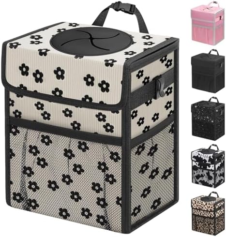 Capolo Car Trash Can with Lid, Leakproof Car Garbage Can Car Trash Bag by Capolo