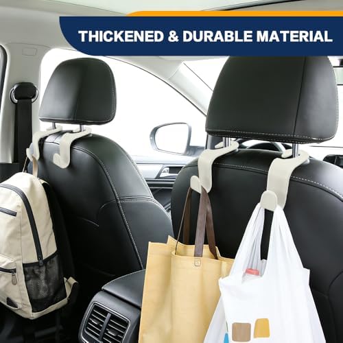 4PCS Car Seat Headrest Hooks, Car Purse Hook, Seat Back Organizer Storage - Image 6