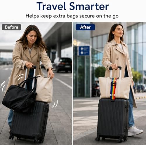 3PCS Elastic Luggage Straps for Suitcases, Strong Adjustable Luggage Connector - Image 6