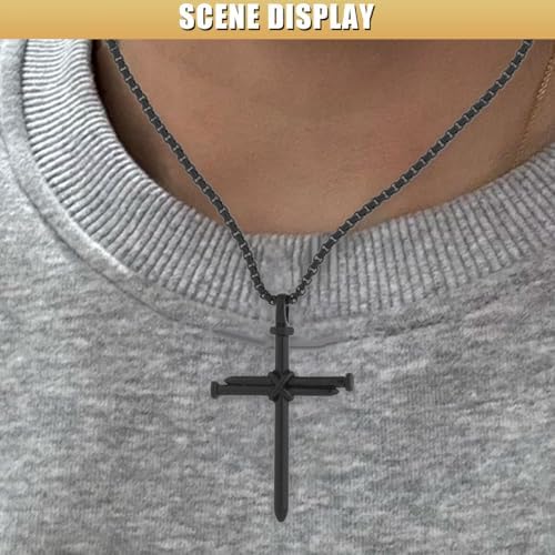 Nail Cross Pendant for Car Rearview Mirror, 3 Nails Metal Cross Car Rear View - Image 6