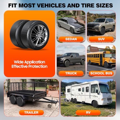 MOONET Oxford Fabric Tire Covers Black 2-Pack, - Image 3