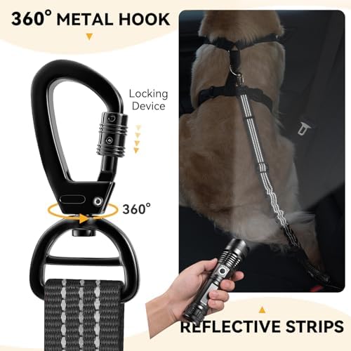 Pawaboo 1Pack Dog Car Seatbelt, 3-in-1 Dog Tether - Image 2