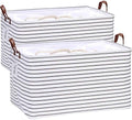 Hinwo 2-Pack Extra Large Canvas Fabric Storage Baskets by Hinwo