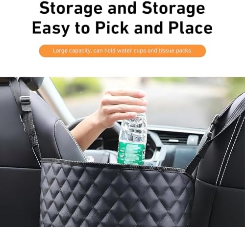 1 PC Car Purse Holder Between Seats, Front Seat Large Capacity Leather Storage - Image 4