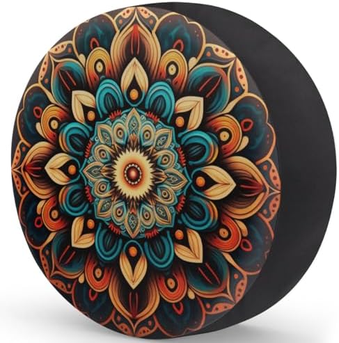 Rv Spare Tire Cover Wheel Vintage Mandala Flower Tire Covers Wheel Protectors - Image 2