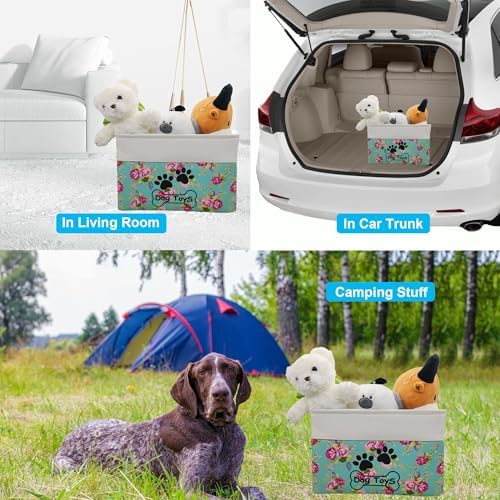Collapsible Dog Toy Basket Foldable Dog Toy Box Bin - Image 5