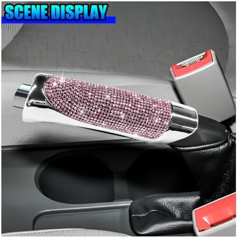 Bling Car Handbrake Cover, ABS Rhinestone Automotive Brake Levers Anti-Scratch - Image 3