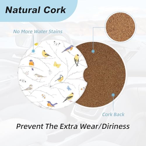 Bird Butterfly Car Coasters for Cup Holders, 2 Pack Car Cup Holder Coasters for - Image 4