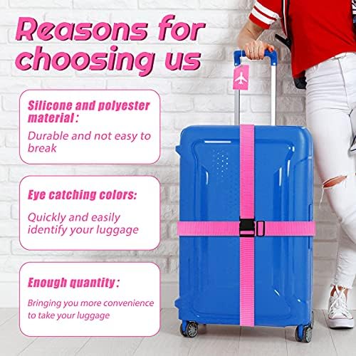Weewooday 8 Pcs Luggage Straps Suitcase Tags Set - Image 4