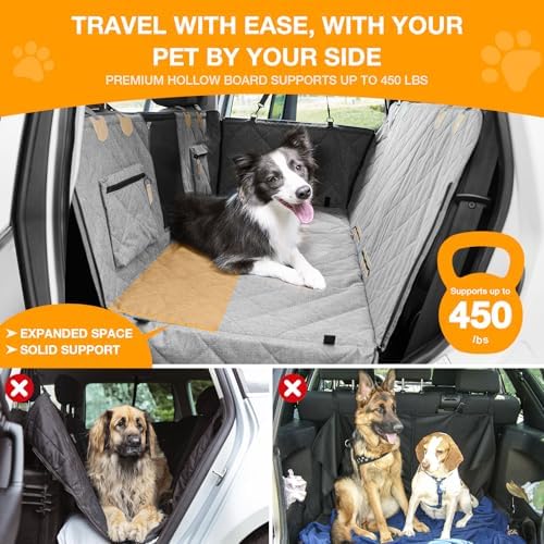 Dog Car Seat Cover for Back Seat, Hard Bottom Back Seat Extender for Dogs - Image 2