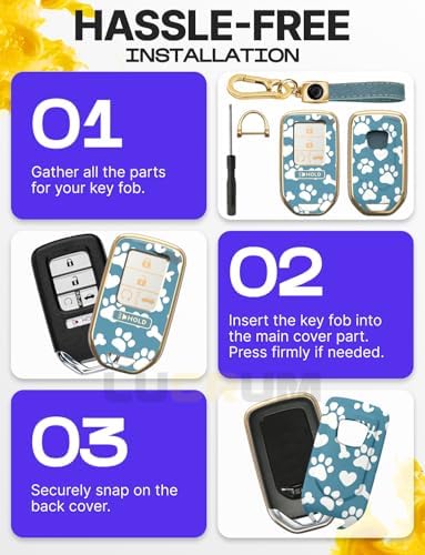 Lucrum Compatible with Honda Key Fob Cover & Keychain - Image 6
