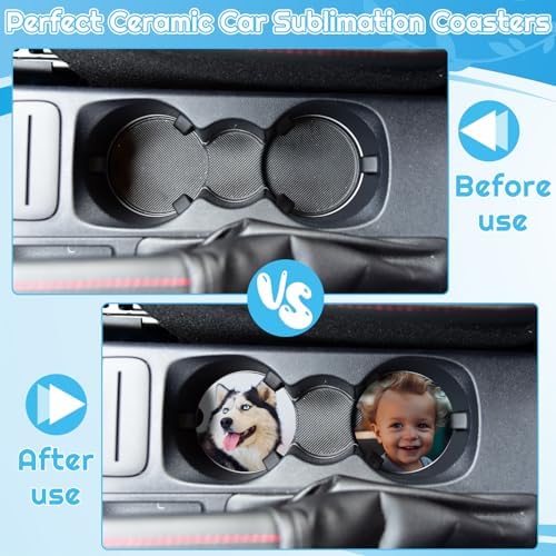 100 Pcs Sublimation Coasters Blanks, Ceramic Car Coasters, 2.6 in - Image 7