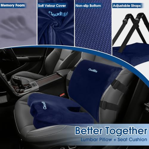 CloudBliss Ergonomic Seat Cushion & Lumbar Support Pillow Set - Image 3