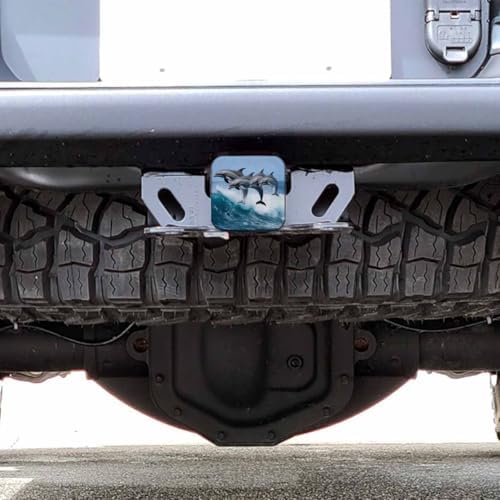 Dolphin Trailer Hitch Covers for Trucks, Ocean Sea Wildlife Dolphins Jumping - Image 6