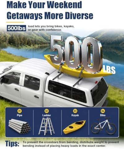 Mountainpeak 60'' Aluminum Camper Shell Truck Cap Roof Ladder Rack - Image 6