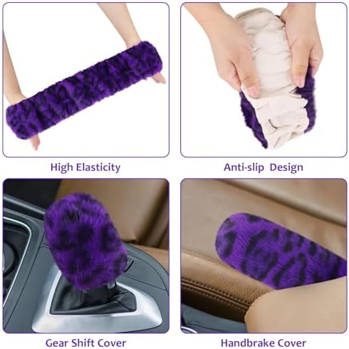 Accmor Fuzzy Car Steering Wheel Cover, Universal Fit Fur Car Wheel Cover & - Image 5