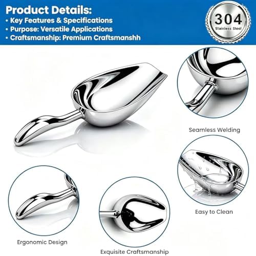 12 oz 304 stainless steel ice scoop, suitable - Image 5