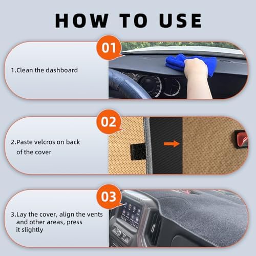 Dashboard Cover Dash Mat Fit for to-yota Corolla 2018-2014, Car Dash Board Mat - Image 6