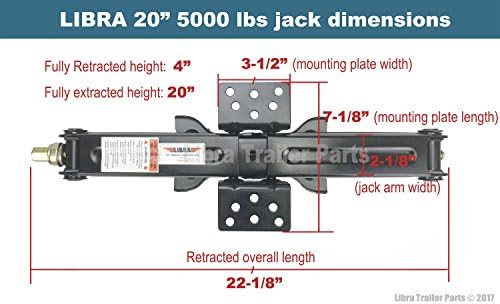 LIBRA 20" 5000lbs RV Trailer Camper Stabilizer Leveling Scissor Jacks Set 2 - Image 4