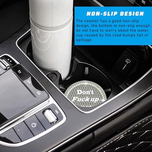 4 PCS Bling Car Cup Coaster, 2.75 Inch Anti-Slip Cup Holder Insert Coasters - Image 6