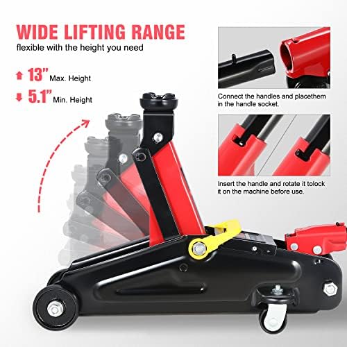 DNA Motoring TOOLS-00234 Low Profile Hydraulic Trolley Service/Floor Jack - Image 3