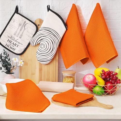 Homaxy 100% Cotton Waffle Weave Kitchen Dish Cloths 6-Pack - Image 6