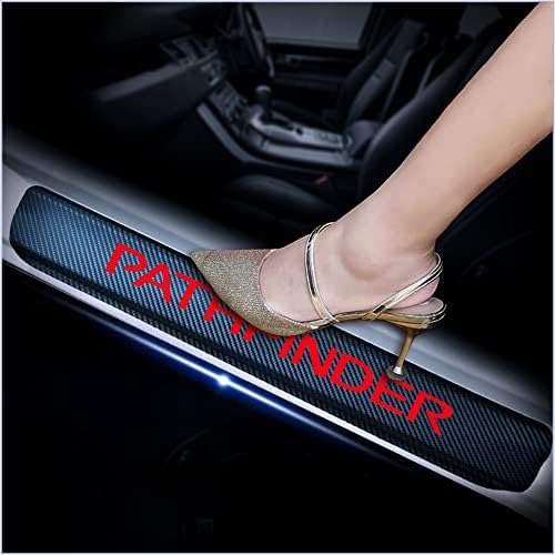 4Pcs Car Door Sill Protector for Nissan Pathfinder, Carbon Fiber Anti-Scratch by Unknown
