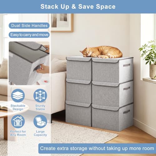 Bagnizer Linen Fabric Foldable Storage Cube Bin Organizer Basket - Image 5