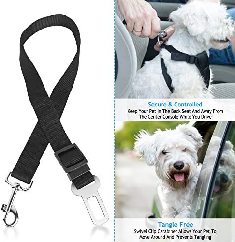 iMounTEK 2 Pack Adjustable Tangle Free Pet Safety Vehicle Seat Belt Lead Harness - Image 2