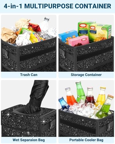 Capolo Car Trash Can with Lid, Leakproof Car Garbage Can Car Trash Bag - Image 5
