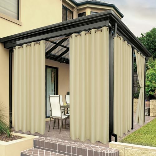 BONZER Outdoor Curtains for Patio Waterproof Thick by Bonzer
