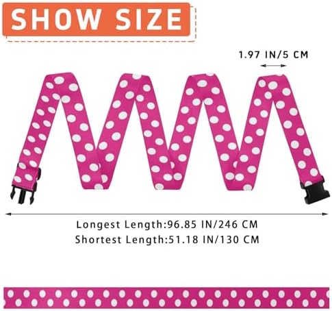 Hot Pink Polka Dot Luggage Straps - Image 3