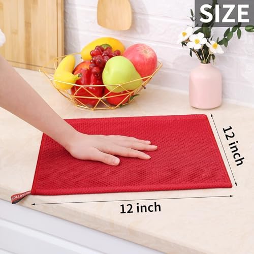 Homaxy 100% Cotton Waffle Weave Kitchen Dish Cloths 24-Pack - Image 5