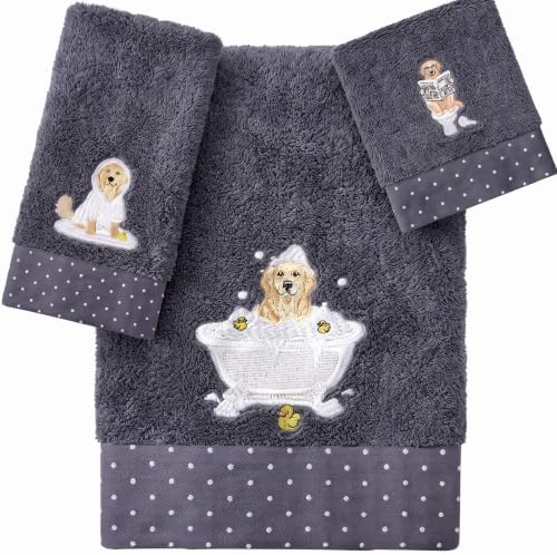 Peryiter 3 Pack Golden Retriever Decorative Bath Towel Set by Peryiter