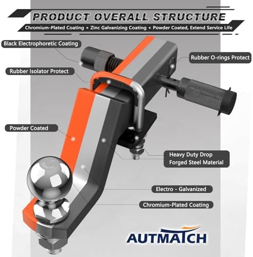 AUTMATCH Trailer Hitch Ball Mount - Image 5