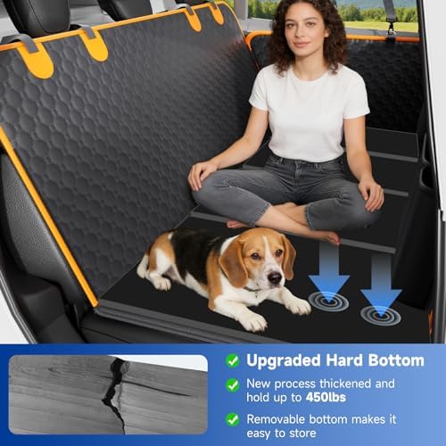 Dog Car Seat Cover for Back Seat Waterproof Oxford Fabric, Hard Bottom Back - Image 4